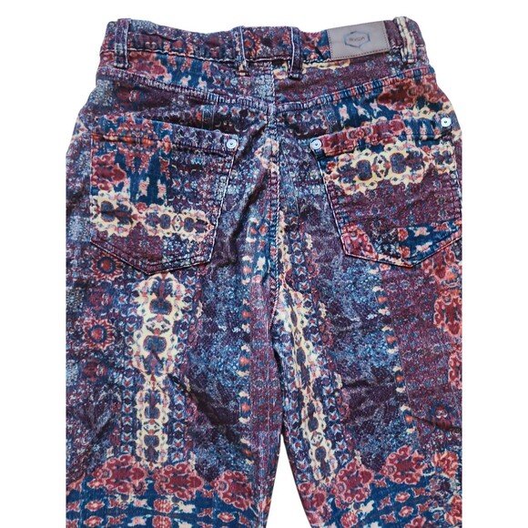 RVCA Groove High Rise Corduroy Pants Womens 24" Multicolor Cluttercore Artsy - Picture 6 of 9